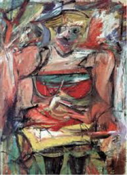 modern painting of a woman standing